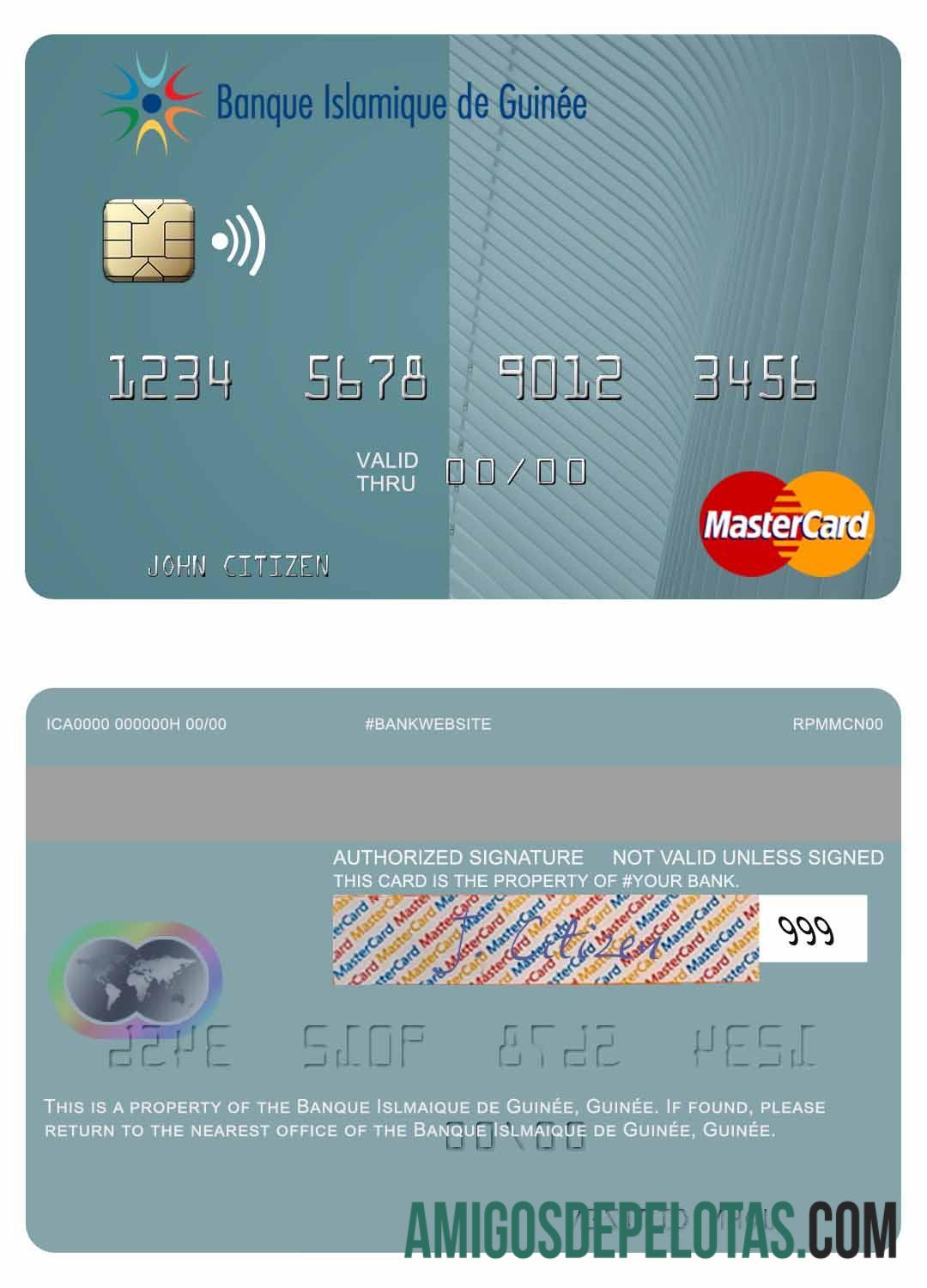 Guinea Banque Islmaique De Guinée Mastercard amostra